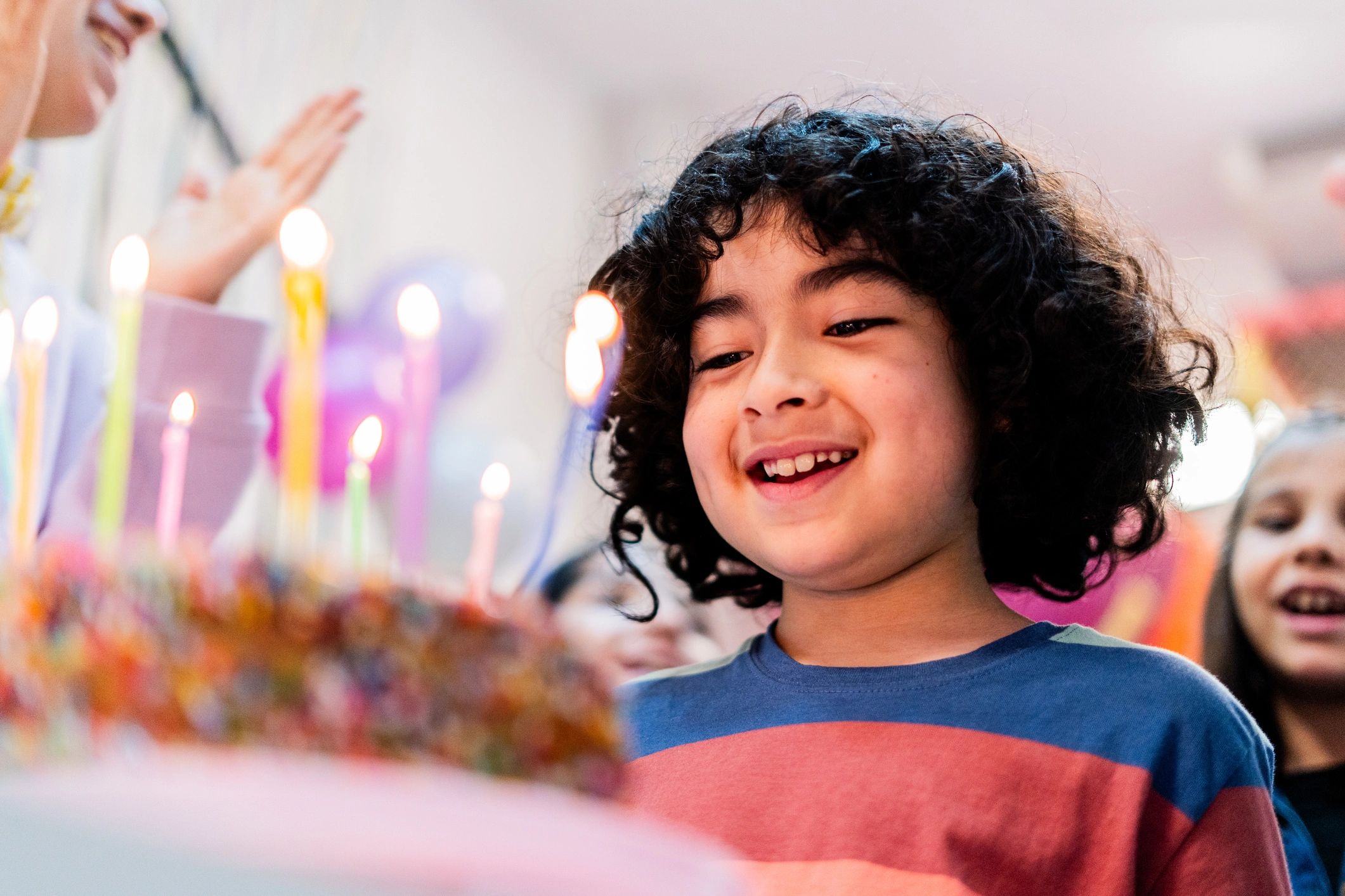 Children celebrating a birthday party together